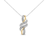 10K Yellow Gold Plated .925 Sterling Silver 1/20 cttw Round Cut Diamond Swirl Pendant Necklace (H-I Color, I2-I3 Clarity)-3 thumbnail 4