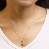 10K Yellow Gold Plated .925 Sterling Silver 1/20 cttw Round Cut Diamond Swirl Pendant Necklace (H-I Color, I2-I3 Clarity)-2 thumbnail 3