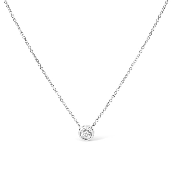 10K Gold Round Brilliant-Cut Diamond Modern Bezel-Set Solitaire 16