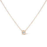 10K Gold Round Brilliant-Cut Diamond Modern Bezel-Set Solitaire 16