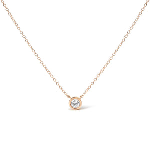 10K Gold Round Brilliant-Cut Diamond Modern Bezel-Set Solitaire 16