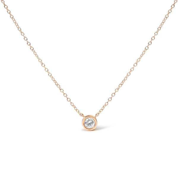 10K Gold Round Brilliant-Cut Diamond Modern Bezel-Set Solitaire 16