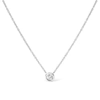 10K Gold Round Brilliant-Cut Diamond Modern Bezel-Set Solitaire 16