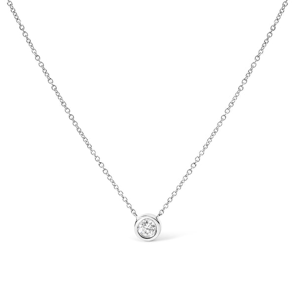10K Gold Round Brilliant-Cut Diamond Modern Bezel-Set Solitaire 16