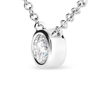 10K White Gold 1/2 Carat Round Brilliant-Cut Diamond Modern Bezel-Set Solitaire 16