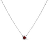 14K White Gold 1/2 Cttw Red Lab Grown Diamond Bezel-Set Solitaire 18
