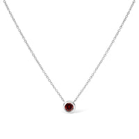 14K White Gold 1/2 Cttw Red Lab Grown Diamond Bezel-Set Solitaire 18