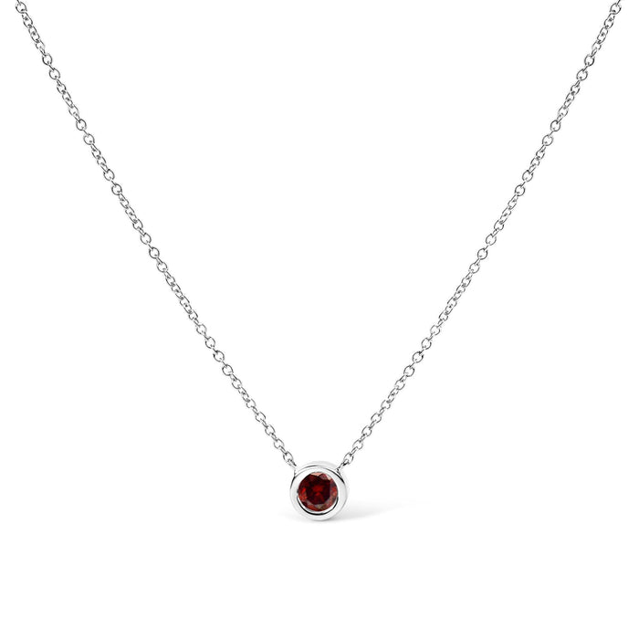 14K White Gold 1/2 Cttw Red Lab Grown Diamond Bezel-Set Solitaire 18
