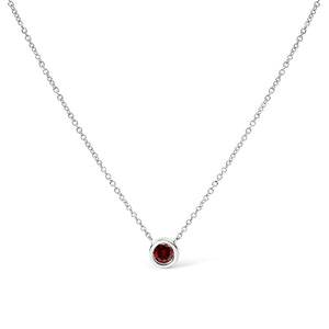 14K White Gold 1/2 Cttw Red Lab Grown Diamond Bezel-Set Solitaire 18