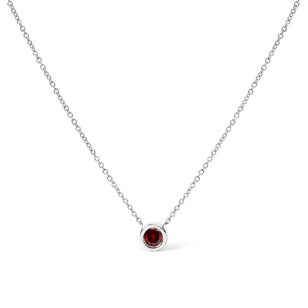 14K White Gold 1/2 Cttw Red Lab Grown Diamond Bezel-Set Solitaire 18