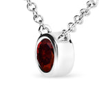 14K White Gold 1/2 Cttw Red Lab Grown Diamond Bezel-Set Solitaire 18