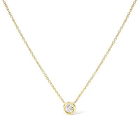 10K Gold Round Brilliant-Cut Diamond Modern Bezel-Set Solitaire 16