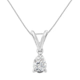 10K White Gold 1/5 cttw Diamond Pear Pendant Necklace (H-I, SI1-SI2)-0 thumbnail 1