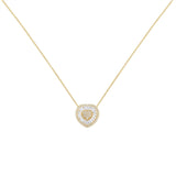 10KT Yellow Gold Diamond Heart Pendant Necklace (1/2 cttw, H-I Color, I1-I2 Clarity)-1 thumbnail 2
