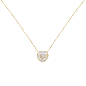 10KT Yellow Gold Diamond Heart Pendant Necklace (1/2 cttw, H-I Color, I1-I2 Clarity)-1