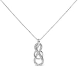 925 Sterling Silver Diamond Accent Interlocking Infinity Pendant Necklace (H-I Color, I2-I3 Clarity) - 18