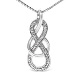 925 Sterling Silver Diamond Accent Interlocking Infinity Pendant Necklace (H-I Color, I2-I3 Clarity) - 18