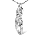 925 Sterling Silver Diamond Accent Interlocking Infinity Pendant Necklace (H-I Color, I2-I3 Clarity) - 18