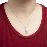925 Sterling Silver Diamond Accent Interlocking Infinity Pendant Necklace (H-I Color, I2-I3 Clarity) - 18