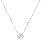 10K White Gold 1/3 Cttw Round-Cut Diamond Bezel 18