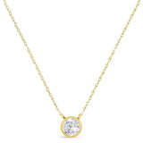.925 Sterling Silver Round-Cut Diamond Bezel 18