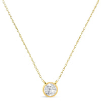.925 Sterling Silver Round-Cut Diamond Bezel 18