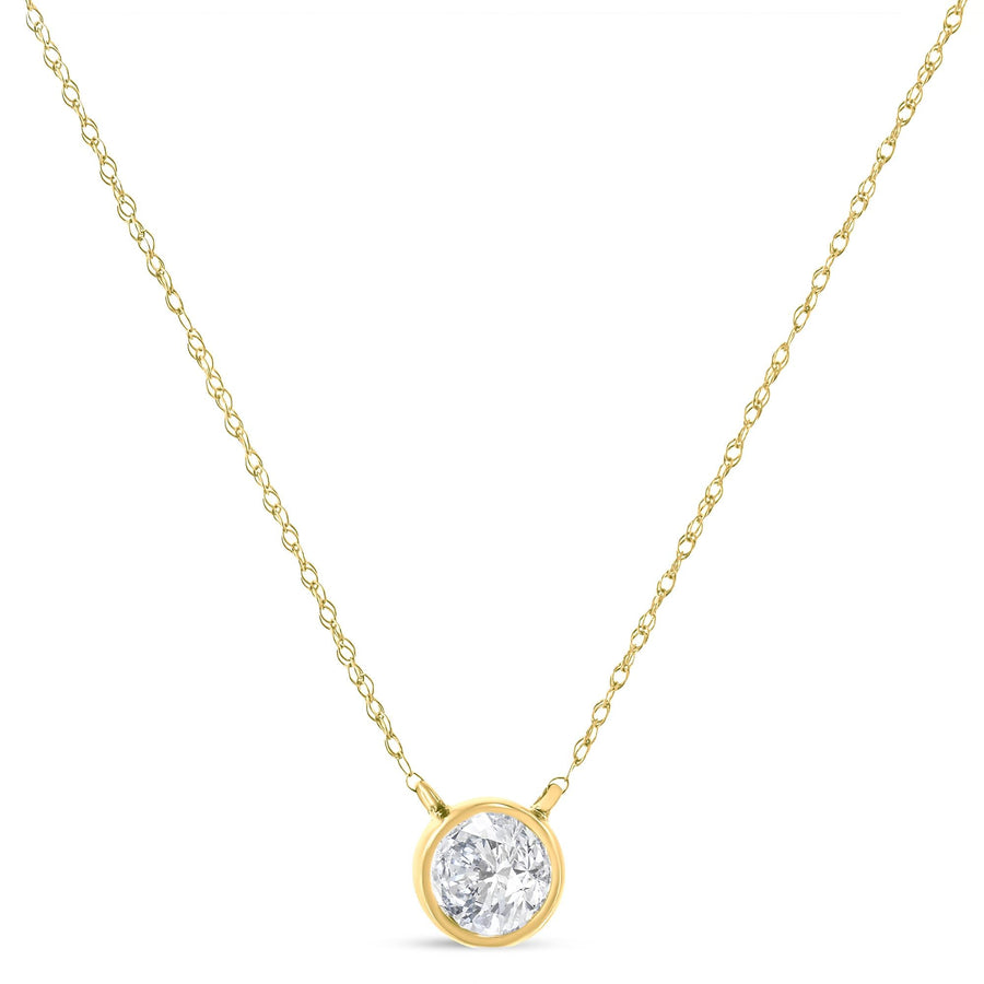 .925 Sterling Silver Round-Cut Diamond Bezel 18