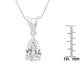 IGI certified 10K White Gold 1/2 cttw Diamond Pear Pendant Necklace (I-J, I1)-3 thumbnail 4