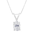 IGI Certified 10K White Gold 3/8 cttw Prong Set Diamond Oval Pendant Necklace (I-J Color, I1 Clarity) - Size 18"-0
