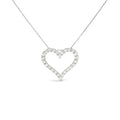 925 sterling silver necklace with heart diamond open heart pendant