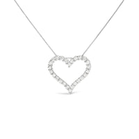 .925 Sterling Silver 2.0 Cttw Diamond Open Heart 18