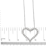 .925 Sterling Silver 2.0 Cttw Diamond Open Heart 18