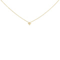10K gold necklace with 1 princess cut diamond stone in a kite bezel