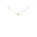 10K gold necklace with 1 princess cut diamond stone in a kite bezel thumbnail 1
