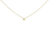 10K Gold 1/10 Cttw Bezel Set Solitaire Princess Cut Diamond Kite Shaped Pendent Necklace - 18