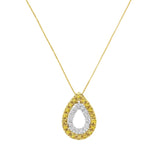 Yellow Gold Plated Sterling Silver Treated Yellow Diamond Pear Shape Pendant Necklace (1/2 cttw, Yellow Color, I2-I3 Clarity)-1 thumbnail 2