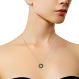 .925 Sterling Silver 1/2 Cttw Treated Blue and Yellow Diamond Double Square 18