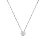 14K White Gold 1/4 Cttw Shared Prong Set Round-Ct Diamond 7 Stone Floral Cluster 18