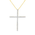 925 sterling silver cross pendant necklace with round diamond stones