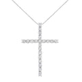 925 sterling silver cross pendant necklace with 4.0 ctw diamond stones