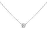 14K White Gold 1.00 Cttw Bezel Set Round Lab-Grown Diamond Solitaire 18
