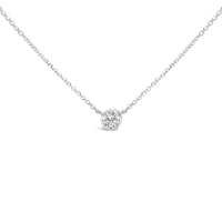 14K White Gold 1.00 Cttw Bezel Set Round Lab-Grown Diamond Solitaire 18