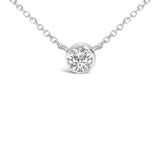 14K White Gold 1.00 Cttw Bezel Set Round Lab-Grown Diamond Solitaire 18