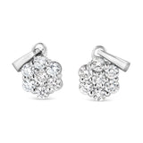 14KT White Gold 1/2 cttw Diamond Floral Cluster Pendant Necklace (HI, SI2-I1)-4 thumbnail 5