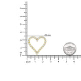 14K Yellow Gold Plated .925 Sterling Silver 2.00 Cttw Shared Prong-Set Round Brilliant-Cut Diamond Open Heart 18