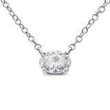 14K White Gold 1/2 Cttw Lab Grown Oval Shape Solitaire Diamond East West 18