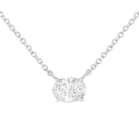 IGI Certified 10K White Gold 1/2 cttw Lab Grown Oval Shape Solitaire Diamond East West 18
