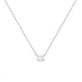 IGI Certified 14k White Gold 1/2 cttw Lab Grown Oval Shape Solitaire Diamond East West 18
