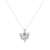 10K White Gold 1.0 Cttw Round-Cut and Princess-Cut Diamond Heart Shaped 18