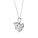 10K White Gold 1.0 Cttw Round-Cut and Princess-Cut Diamond Heart Shaped 18